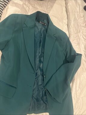 Green  Women's Single-Button Blazer size 10